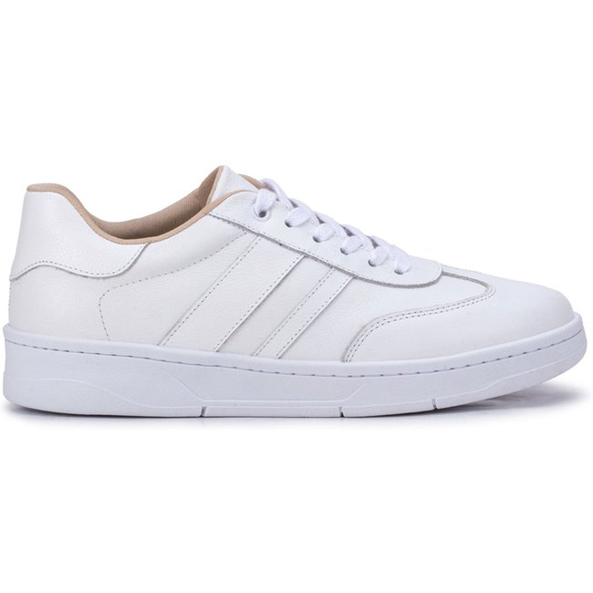 Tênis Feminino Bella Nina Couro Casual Confortável Moderno Caminhada Branco