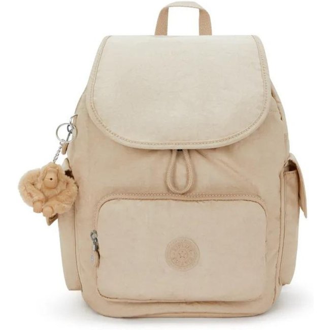 Mochila Kipling City Pack S Sparkled Beige