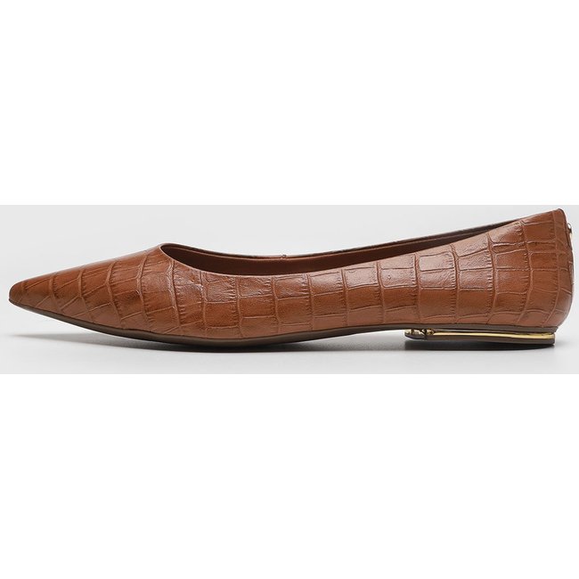 Sapatilha Feminina Loucos e Santos Bico Fino Croco Marrom