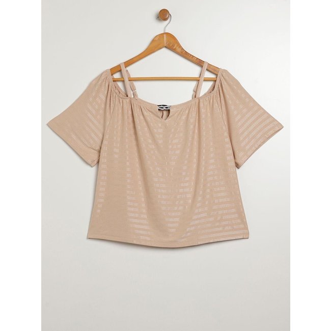 Blusa Ciganinha Autentique Plus Size Feminina BEGE