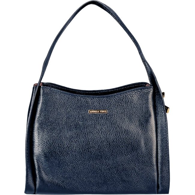 Bolsa Andrea Vinci De Mão Em Couro Liso Helena - Azul
