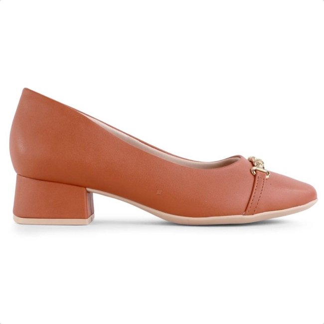 Scarpin Comfortflex Fivela Feminino Marrom