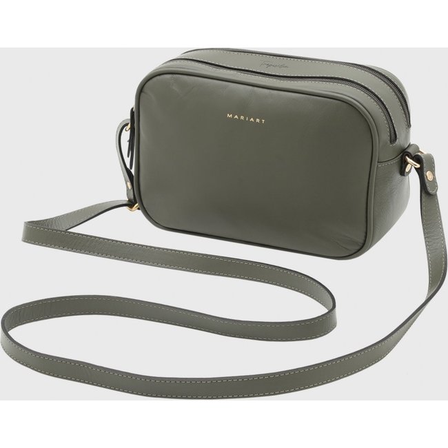 Bolsa Transversal de Couro Mariart Guaraná Verde Adão