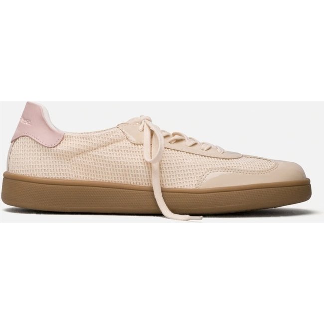 Tênis Feminino Em Tela Natural Com Recortes