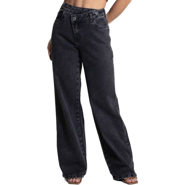 Calça Jeans Sawary Wide Leg - 281665 - Preto - Sawary
