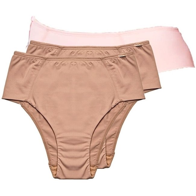 Kit com 3 Calcinhas Alta Hope 33860 Bege