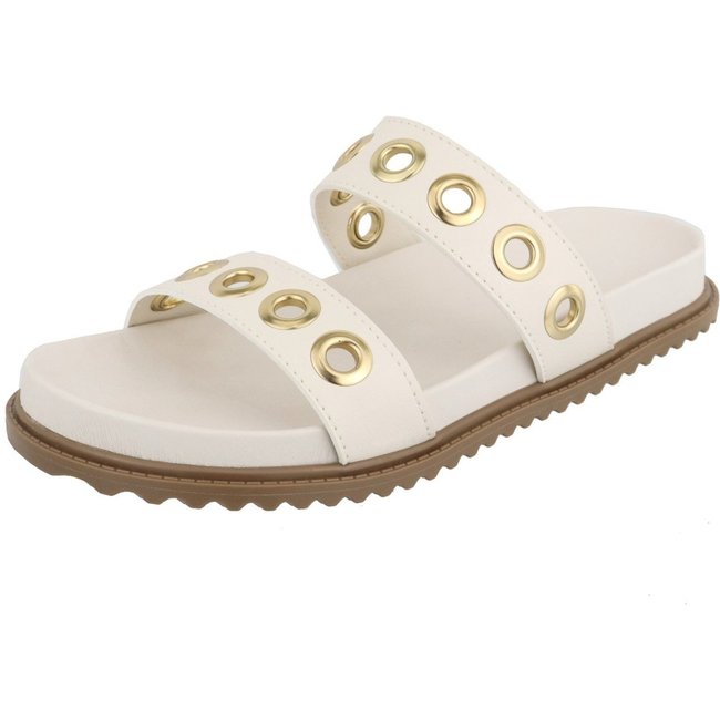Rasteira Casual Flat Detalhe Tiras Anatômica Lançamento Verão Agnes Veronez Off White