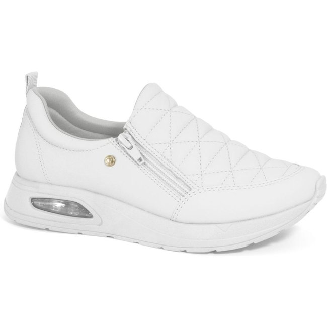 Tênis Feminino Comfortflex Branco Zíper Matelassê 2548405-3