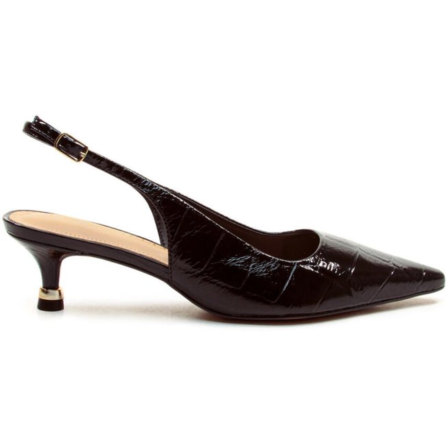 Slingback Couro Preto Salto Baixo Cecconello 2939001-1