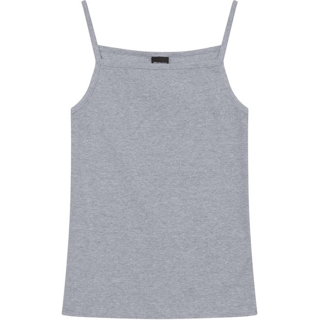 Blusa Feminina Regata Canelada Essendi Cinza Médio Cinza