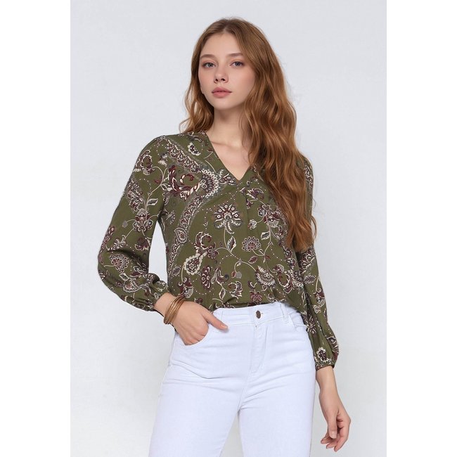 Blusa Intens Manga Longa Viscose Verde