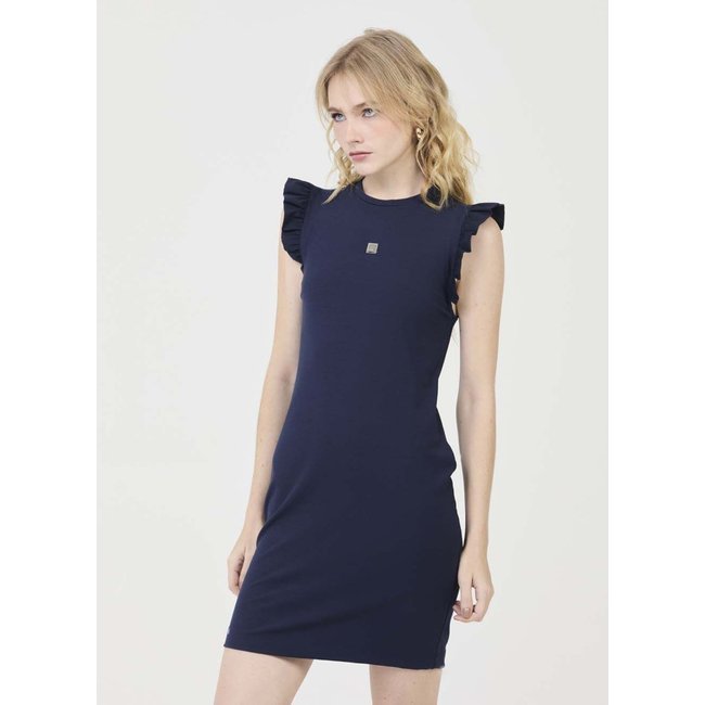 Vestido Comfort com Detalhe nas Mangas Colcci CLC Azul Olympic