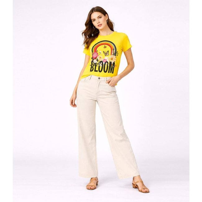 Blusa Baby Look Feminina Estampada Select Amarelo