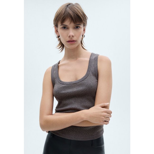 Regata Tricot Mango Ajustada Hotfix Grafite