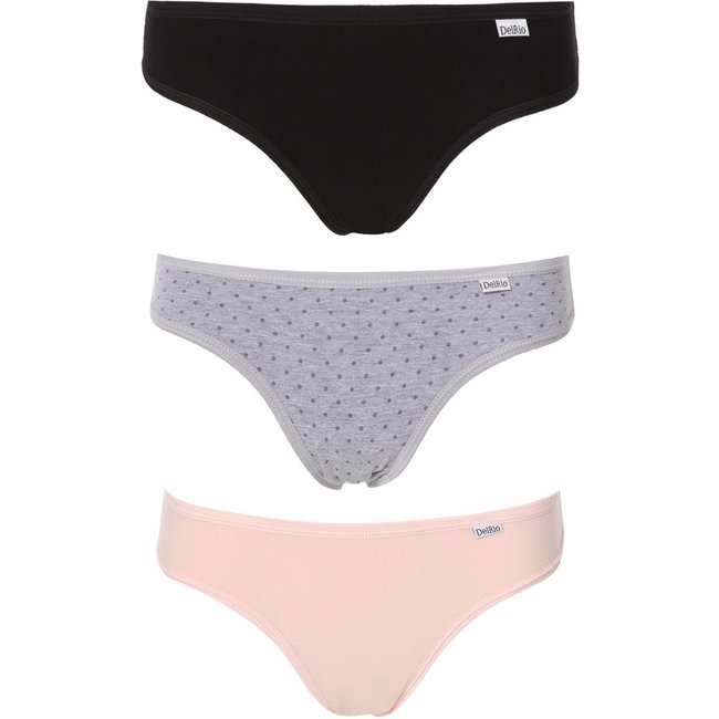Kit 3pçs Calcinha DelRio Biquíni Conforto Rosa