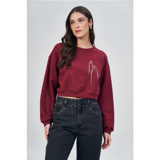 Blusão Moletom Aplicações Feminino Acostamento