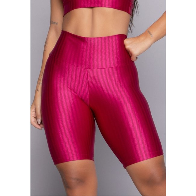 Bermuda New Zig Ciclista Fitness 3D Ikat Feminina Rosa