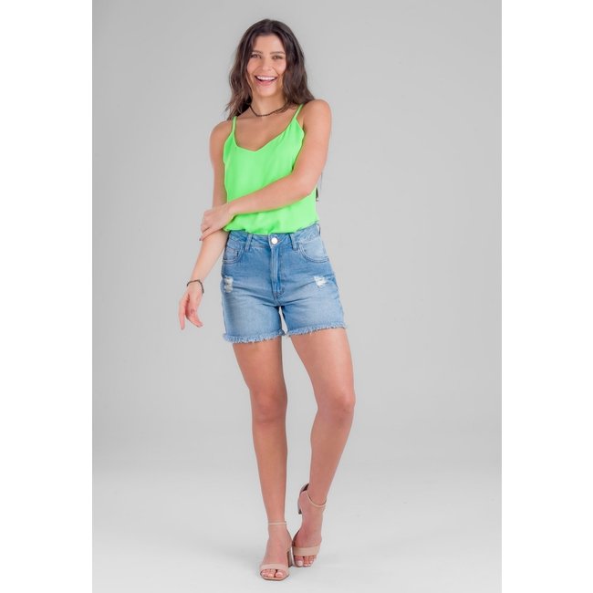 Short Jeans Traymon 5 Bolsos Lavado Azul Claro