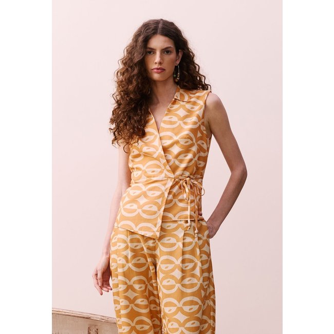 Colete Assimétrico Estampado Kakawa