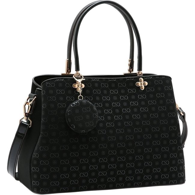 Bolsa Feminina Chenson Relevo Monograma Mão 3485431 Preto