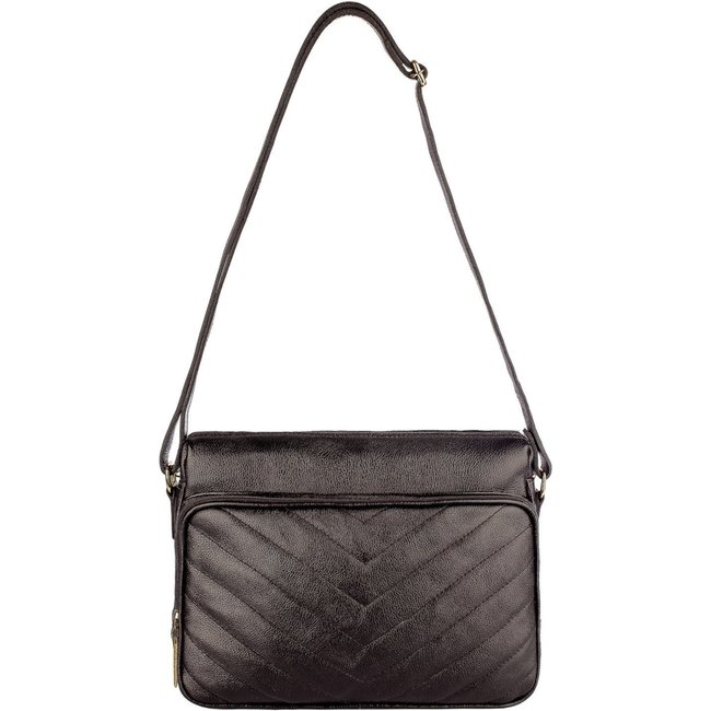 Bolsa de couro liso tiracolo Anita - Preto