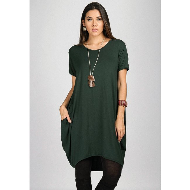 Vestido Curto Amazonia Vital Malha Amplo Always Verde Musgo