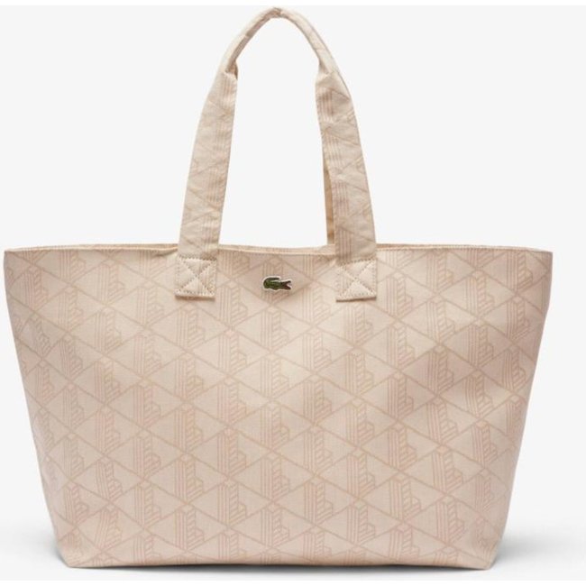 Bolsa Lacoste Tote XXL Summer Pack Jacquard Motif Bege