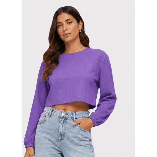 Blusão Feminino Em Malha De Elastano Infinita Cor Roxo