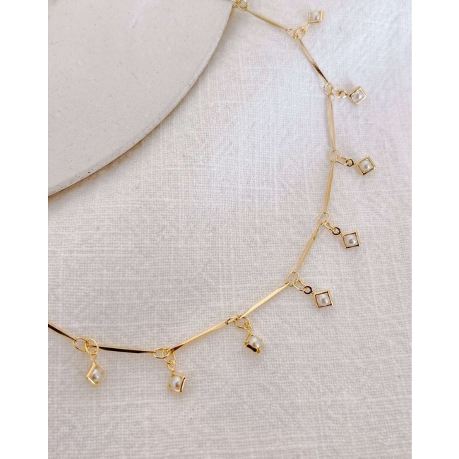Gargantilha Pearl Banho Ouro