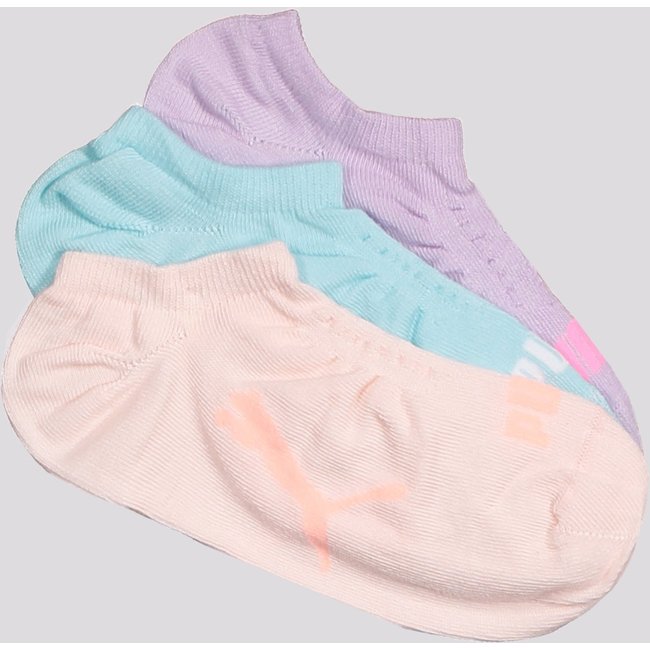 Kit Meia Puma Sapatilha 3 Pares Feminina Lilás Azu