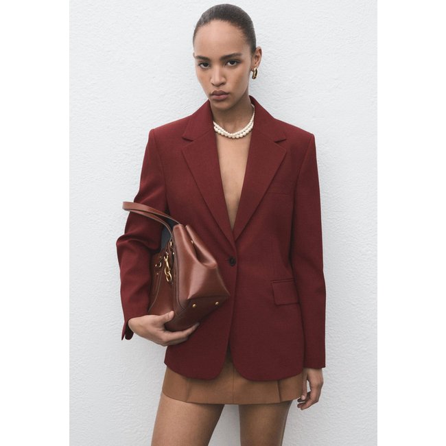 Blazer Feminino Mango Alfaiataria Vinho