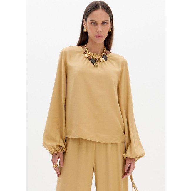 Blusa Manga Longa Decote Franzido Lança Perfume