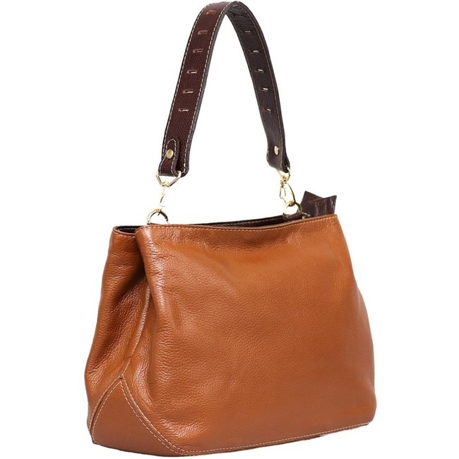 Bolsa SN Couros Mikonos Caramelo/Marrom
