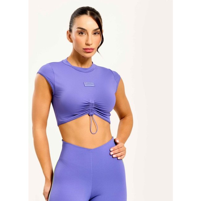 Cropped Manga Japonesa Lilás Poliamida Soft Com Bojo Donna Carioca