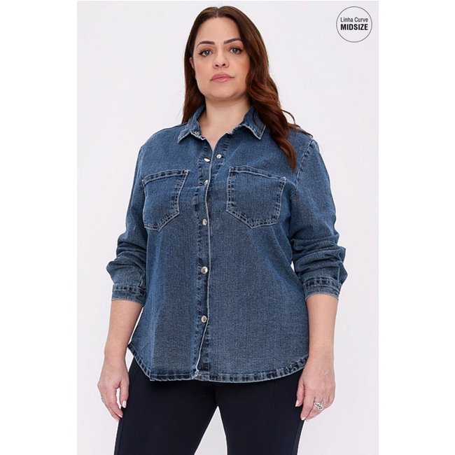 JAQUETA JEANS MAIS GATA MARINHO Gatabakana