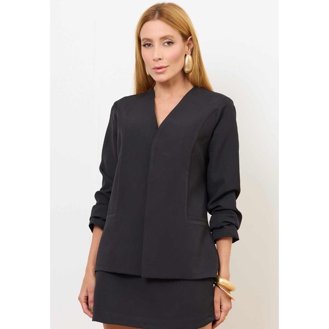 Blazer Vanibele Sem Gola Preto