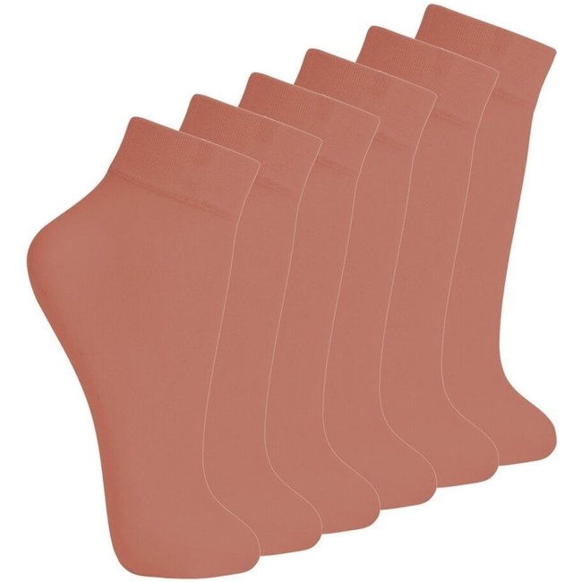 Kit 6 Pares de Meias Fio 40 Opaca Lupo 5531-001 Bege