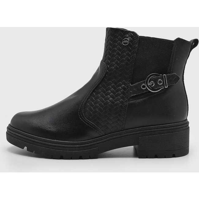 Bota Chelsea Dakota Baixa Fivela Preta