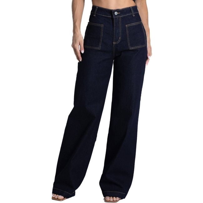 Calça Jeans Sawary Wide Leg - 282030 - Azul - Sawary
