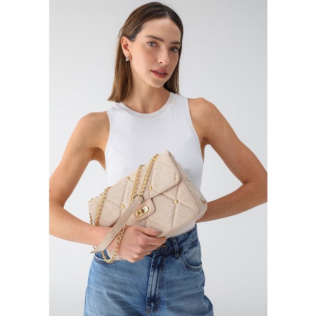 Bolsa Feminina Maria Milão Transversal Spike Palha