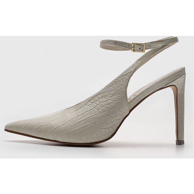 Scarpin Feminino Degalls Bico Fino Texturizado Off-White