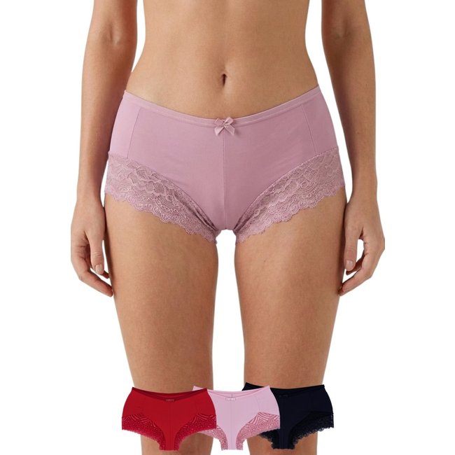 Kit 3 Calcinhas Queridinha Microfibra Premium com Renda Concept Lingerie Multicolorido