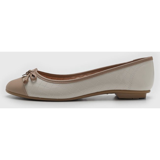 Sapatilha Feminina Moleca Laço Off-White
