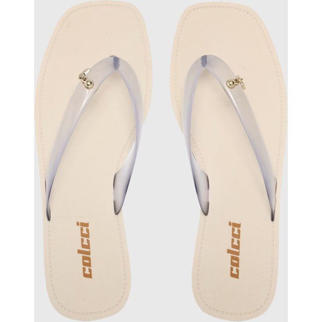 Chinelo Dedo Feminino Colcci Tiras Translúcidas Off-White