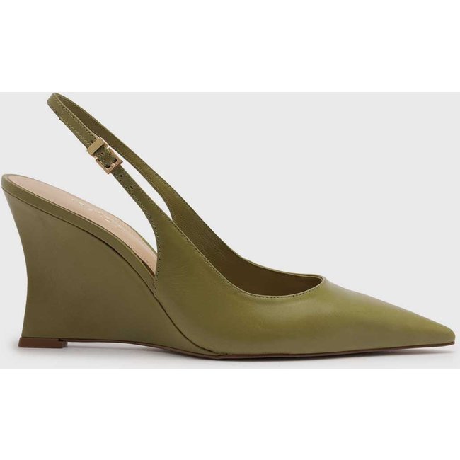 Scarpin Arezzo Salto Anabela Slingback Verde Oliva