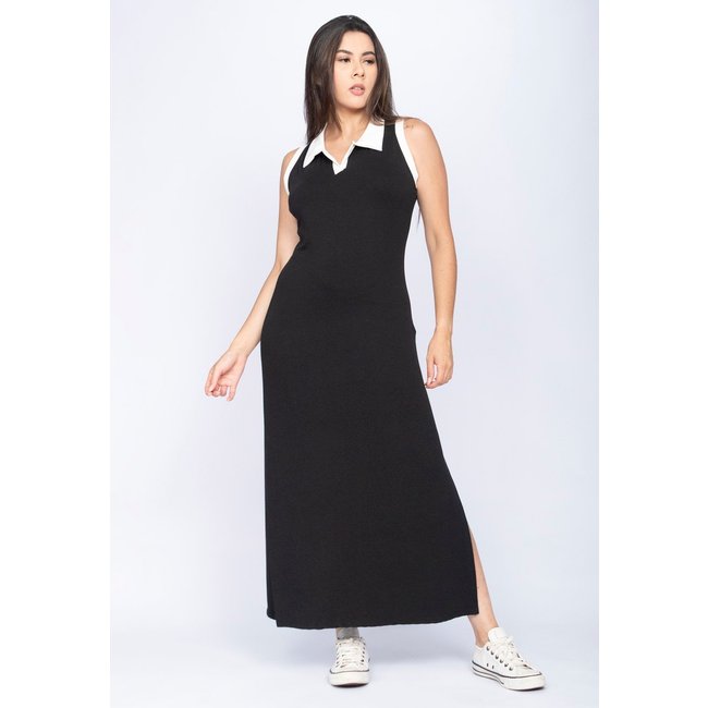 Vestido CabanaFree Midi Regata Polo Preto