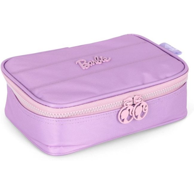 Infantil - Estojo Box Juvenil Médio 100 pens Náilon Matelassê Barbie Roxo