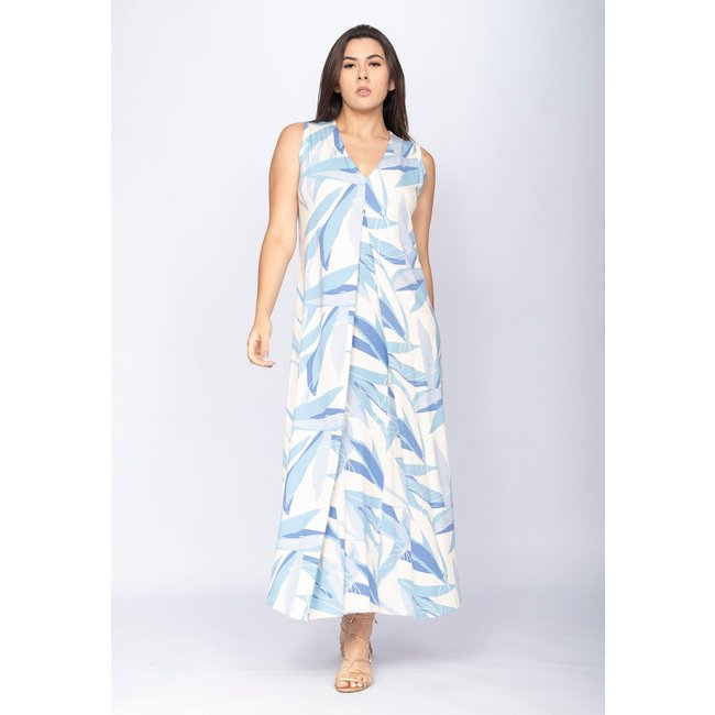 Vestido CabanaFree Longo Acará Malha Estampa Selvagem Blue