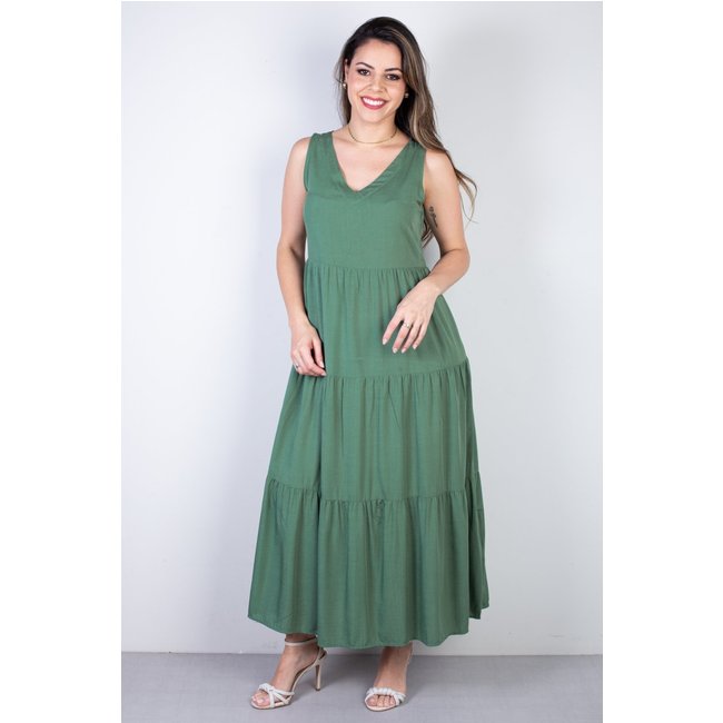 Vestido Enluaze Midi Regata Babados 51290 - Verde