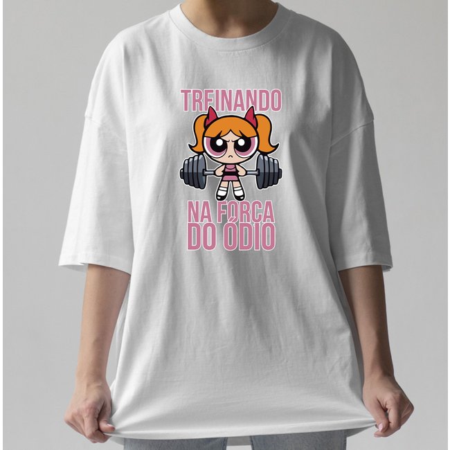 Camiseta Oversized Florzinha TFO Academia Branco